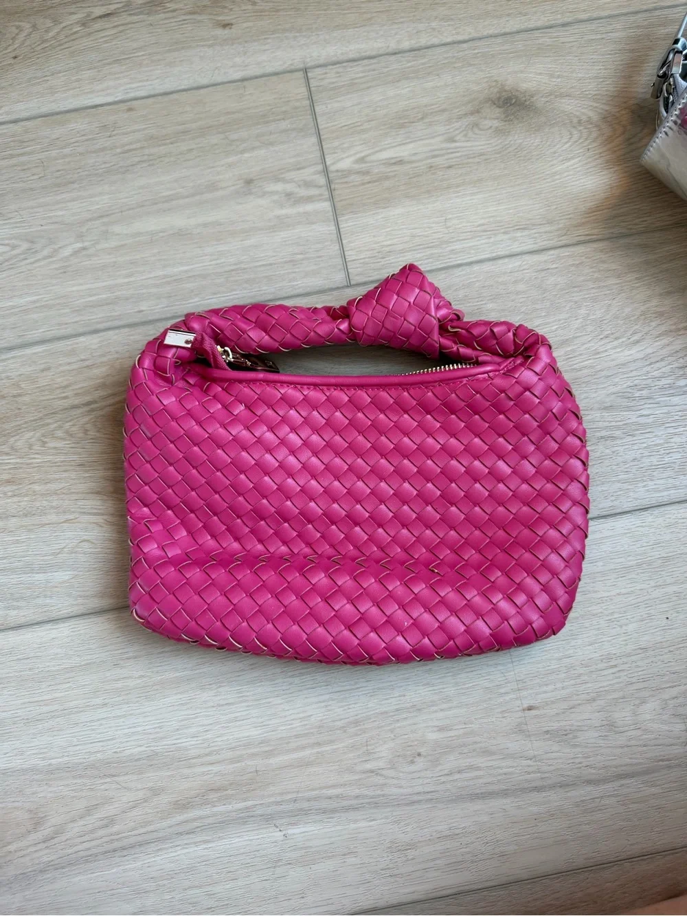 Anthropologie Woven Hot Pink Shoulder Bag